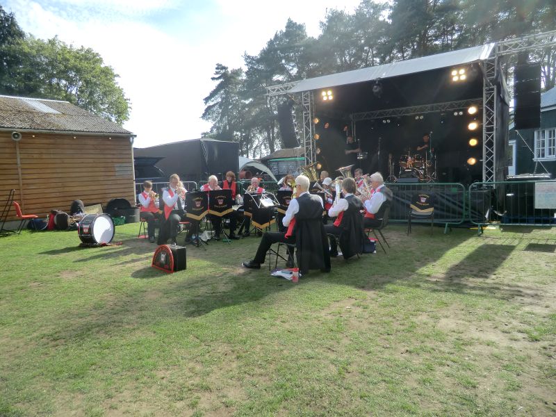 Farnham Brass Band playing at the stage.
