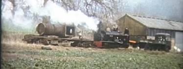 The wagons in use at Collection X carrying a boiler